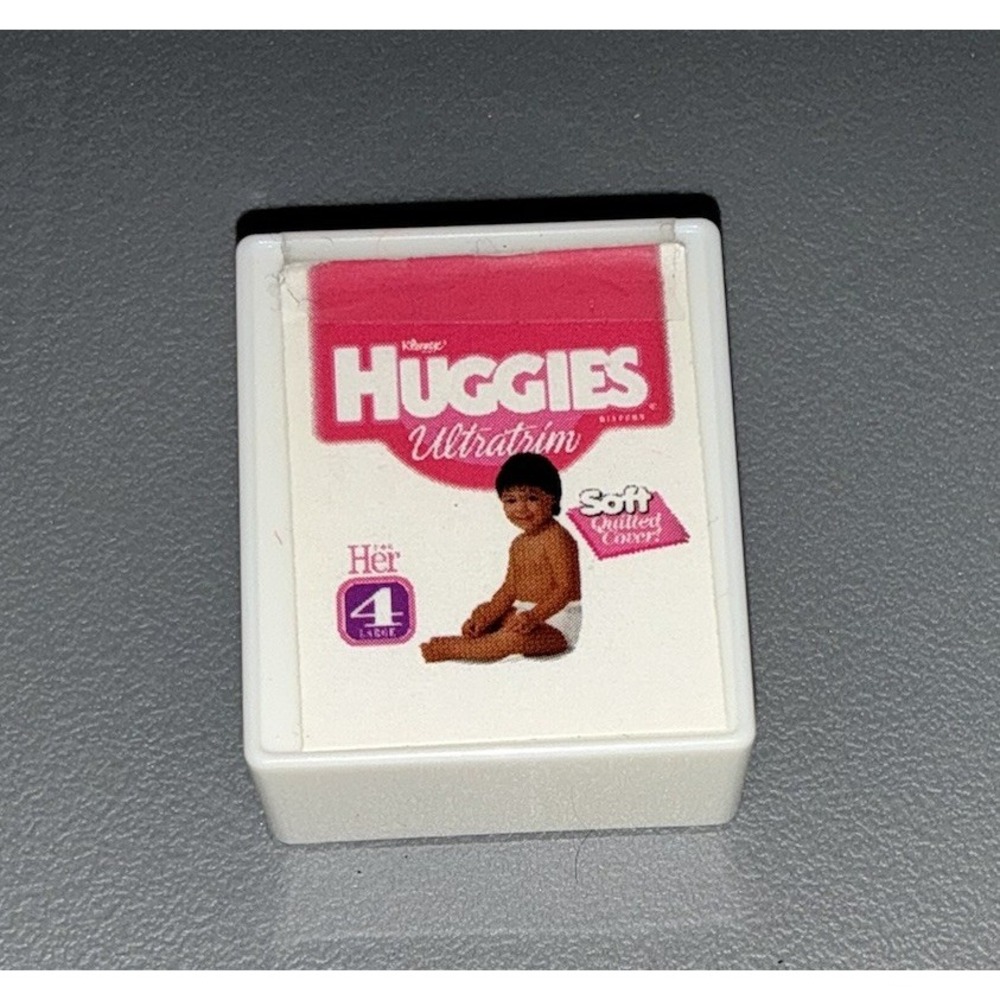 1996 Vintage Huggies Diapers Miniature Barbie Playhouse 90s Baby Nursery